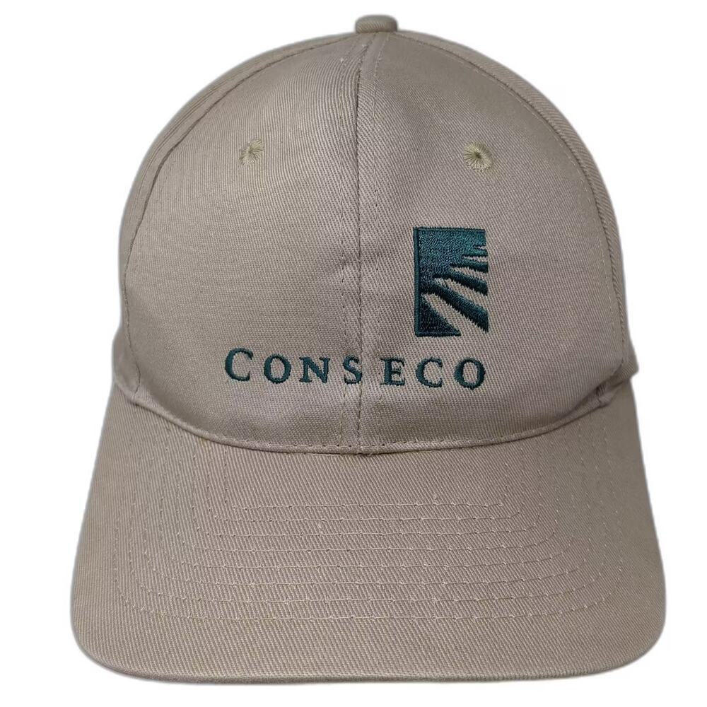 HeadShot Baseball Cap Beige Green One Size Conseco Logo Step Up Embroidered Hat